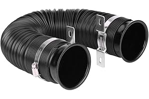 LYRLODY Tubo de Aire de Admisión para Coche 76 mm Tubo de Filtro de Inducción de Aire Frío para Coche Universal Retráctil Kit de Manguera de Entrada de Aire de Automóvil Tubo de Entrada de Aire, Negro