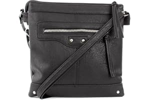 SHOE ZONE Lilley Connie Black Zip Detail Handbag