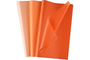 Morcheiong – Lot de 60 feuilles de papier de soie orange multicolore, papier cadeau pour emballage cadeau, décoration de fête DIY, anniversaire, Halloween, Thanksgiving, mariage, décoration de