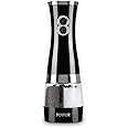 Tower T847004B Electric Salt and Pepper Mills, Battery Operated with Adjustable Ceramic Grinders, Black and Chrome