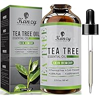 Kanzy Teebaumöl Bio Naturrein 60ml mit Pipette Kaltgepresst Tea Tree Oil für Gesicht, Haut, und Nagel Anti Pickel, Akne Öl, A