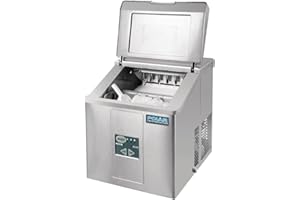 Polar Refrigeration C-Series Machine à glaçons à remplissage manuel 110 W, acier inoxydable, puissance 17 kg, stockage 2 kg / 120 cubes, 12 glaçons toutes les 10 minutes, pelle incluse, G620