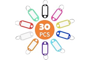 KEKECHAORAN Breloki z etykietami, jednostki breloki z plastikowym pierścieniem ID breloki do hotelu szkoły biura bagażu domowego kolor, Rozmiar B, 2.1IN