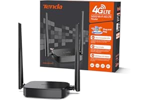 ‎TENDA Tenda 4G03 Pro Router 4G LTE Cat4, Router Bezprzewodowy N300Mbps, Dwie wymienne anteny LTE, Router 4g na Kartę SIM, Port LAN/WAN, Modem 4G SIM, Nie Wymagana Konfiguracja, Plug&Play