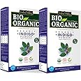 Indus Valley Bio Organic 100% Herbal Indigo Powder for Natural Hair Coloring, Organic Indigo Powder Protects hair from Damage - 100 gm, Pack of - 2