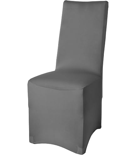 TexDeko 2er Pack Stuhlhussen 'Paris XL' – Für Stühle Mit Gepolsterter Lehne Bis 112 Cm Höhe, 100% Polyester, Weiß