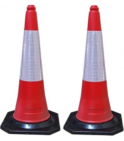 4 Cônes De Signalisation Orange Rétractables 40cm - Sécurité Routière, Chantier, Événements | Pliables Et Réfléchissants