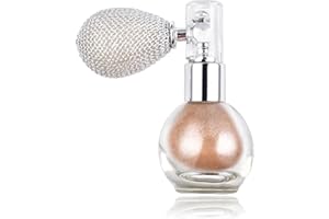 AUBEIFOU Highlighter Polvo suelto Spray,Shimmer Sparkle Powder Maquillaje en aerosol,Spray Purpurina Cuerpo,Glitter Powder Spray,para Cabello Cara Cosmética(champán)