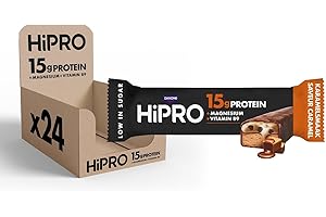 Danone HiPRO Barre Protéinée - Caramel - 24 x 55g - Encas Riche en Protéines