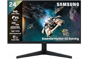 Samsung 24 Inch G3 Gaming Monitor | FHD (1920 x 1080) | IPS Panel | 144 Hz Refresh Rate | 1ms Response time | Game Mode|FreeSync | Ports-HDMI/DP/Headphone | Tilt Adjustable | LS24HG310EWXXL | Black