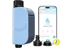 EZAIoT Bewässerungscomputer WLAN mit Durchflussmesser – Smarte App-Steuerung für Garten & Rasen, Mengen- & Zeitbasierte Bewässerung, Regenverzögerung