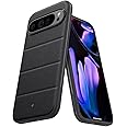 Caseology Athlex for Google Pixel 9 Pro XL Case, [Sandstone Texture for Anti-Scratch] [Military Grade Drop Protection] Side Grip Patterns Case Cover for Google Pixel 9 Pro XL - Active Black