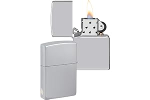 Zippo stormtändare - Högblank krom med sidograverad flamma, påfyllningsbar, återanvändbar, vindskyddad, presentförpackning, t