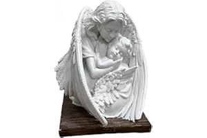 Tuzsocr Statues de Jardin Ange tombale endormi, Petit Ange Gardien en deuil, Figurine d'ange funéraire pour cimetière, résistante aux intempéries, au Gel, Statue comme décoration funéraire et Jardin
