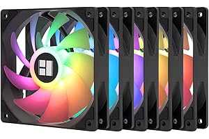 Thermalright CPU TL-C12C-S X5, ventola nera per PC a velocità 1550 giri/min, raffreddamento del computer da 120 mm, ventola di controllo PWM per chassis e raffreddamento a(5 pezzi)