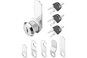 CRIVEPLE Candado Para Buzón, Viene Con 6 Llaves y 6 Placas de Cierre Diferentes, Diámetro de 16 mm, Cerradura de Palanca Para Buzones, Puertas de Armario, Puertas de Armario, Cerradura de Buzón