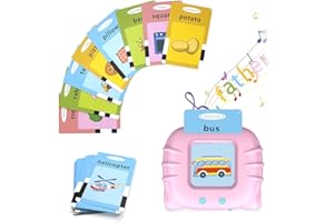 Bcamelys Talking Flash Cards for Toddlers 2-4 Yrs ,Educational Toys 1 2 3 4 Year Old - Speech Therapy Educational Learning Interactive Toys, Machine Birthday Gift Ages 1-4, Pink (99954UZY8VZY)