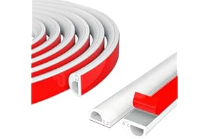 XPOOP Mini Canalina Portacavi, Canali a Cavo Semicircolare, Canaline Fili Elettrici, Canalina Passacavi Muro Adesiva, Canalina Flessibile per Cavi Elettrici, Canalina Passacavi (1 Metro)