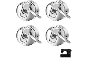 KMUQSHY 4 Stücke Spulenkapsel für Nähmaschine, Edelstahl Spulenkapsel Universal für Frontlader Maschinen Klasse 15 Passend für Babylock, Bernina, Brother, Elna, Janome, Singer, Langlebig Robuste Nähzubehör