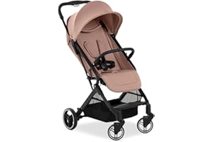 hauck Travel N Care Plus, Hazelnut - Reisebuggy für Kinder ab Geburt bis 22 kg mit Liegefunktion & Kopfposter - Leicht (7,2 kg) & Einhändig Faltbar - Selbststehend - UPF 50+ & Netzfenster