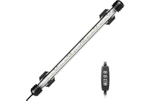 ‎IREENUO IREENUO LED Aquarium Lighting, Aquarium Diving Lights with Timer, Blue and White Color Changing Underwater Light for 30-50cm Tank