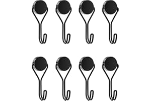 EUZUXU 8 Pièces Crochets Magnétiques, Puissant Aimant Néodyme, pour Cuisine, Gadgets, Chambre à Coucher, Casiers, Bureau, Réfrigérateurs, Lumières Décoratives