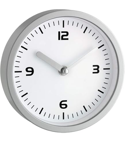 TFA Dostmann Zendergestuurde Badkamerklok, 60.3539.02, Analoog Werk Met Secondewijzer Weergave Van De Binnentemperatuur Aluminium Frame Om Op Te Hangen Of Neer Zetten Oe 173 Mm 662055791