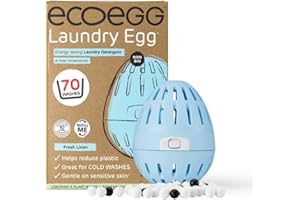 ecoegg - Laundry Egg, 70 Washes - Non-Bio Laundry Detergent for Sensitive Skin - Fresh Linen - Refillable