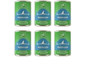 Irish Pure Premium Junior Comida húmeda para Perros | 6 x 390 g | Pollo de Campo Libre | vitaminas | sin Cereales | Sensible | con superalimento Algas Kelp | Comida húmeda para Todas Las Razas