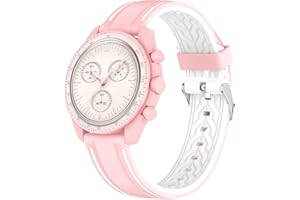 Wizvv Silicone Cinturino Compatibile con Omega x Swatch MoonSwatch Speedmaster/Rolex Watch/SEIKO，20mm silicone Morbido e confortevole Cinturino Orologio per Uomo Donna