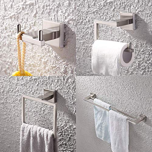 KES Baño 4 Piezas Hardware Set Accesorios SUS 304 Acero Inoxidable Montaje en Pared, Cepillado, LA242-42