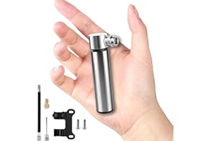 BAISEN Mini Bike Pump - Aluminum Bicycle Pump, 4.72" Hand Cycle Pump for Presta & Schrader Valves, Portable Bike Tyre Pump Fast Inflation Mini Air Pump - Small Bike Pump