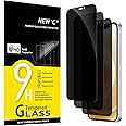 NEW'C 3 x Privacy Screen Protector for iPhone 12, iPhone 12 Pro (6.1 Inch) - 28 Degree Enhanced Privacy Angle, Ultra Tough 9H Hardness, Bubble Free