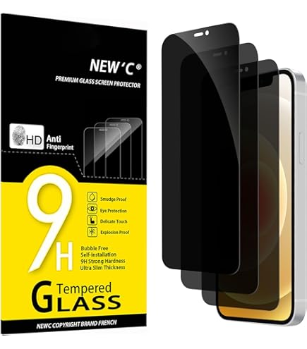 NEW'C 3 Stuks, Gehard Glas Volledig Scherm voor iPhone 17, 17 Pro, iPhone 16 Pro (6,3 inch) [Automatische Installatie], Zwarte Rand Gehard Glas Film Schermbeschermer, ultrabestendig