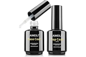 AIMEILI Base and Top Coat No Wipe Ultra Brilliant Finish 2 x 15 ml