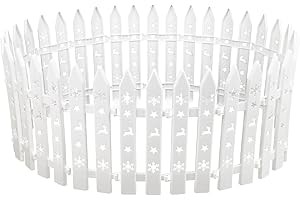 BOFUNX 24 Stücke Weihnachtsbaum Zaun 12×29.5cm Weiß Kunststoff Lattenzaun Dekoration für Weihnachten Hochzeit Party Gartenhaus