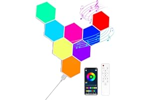 ‎KIMIMARA Hexagon LED Panels - 8 Stück Sechseck RGB Smart Wandleuchte Innen Kreative dekorative Hexa LED Light Panels Musik Sync für zimmer & Gaming Deko