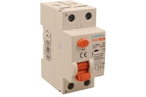 A2ZWORLD Interruptor diferencial puro tipo A 300 mA, RCCB Clase A 300 mA 2P 25 A, 1P + N 2 polos 6 kA 220 V, ocupa 2 módulos de barra DIN