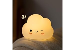 Auezona Luz Nocturna Infantil, Silicona Lampara Bebe Noche Nube, Luz Nocturna Infantil Recargable luz de Noche con Temporizador, Regalo Bebe Niños y Niñas