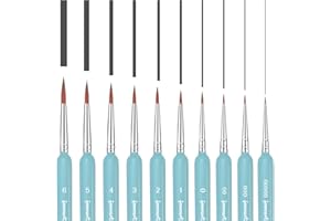 KAWAOLOGY Pinceles Pintura Acrilica de Arte 10 Piezas,Pinceles miniaturas Brochas Redondas Artistas, Óleo, Acuarela, Miniatura, Modelo, Pintura Principiantes (Verde)