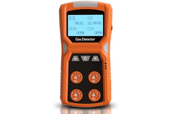 X-4 Gas Detector 4 in 1 Portable Multi-Gas Monitor for CO, H S, O , LEL, Industrial Security Device with Large LCD, Audible and Visual Alarms, Durable and Rechargeable for Protection in