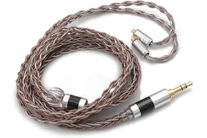 Linsoul TRIPOWIN C8 8-Core Silver Copper Foil Braided Earphone Replacement Upgrade Cable, Tinsel Silver Copper Wire for UE900s SE215 SE425 TIN Audio T2 T3 BGVP(3.5mm Plug, MMCX Connector)