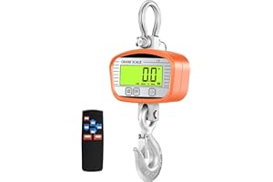 VECO CHAJOR 2T 2000KG/4400lb Crane Scale Smart Heavy Type Crane Scale Measure Temperature and Humidity Alloy Electronic Hanging Scale Digital Rechargeable Models (Orange)