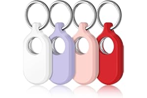 LETREEN Smarttag2 Case, 4 Pack Silicone Smart Tag 2 Cases with Silver Keychain, Protective Cover for Samsung Galaxy Smart Tag 2