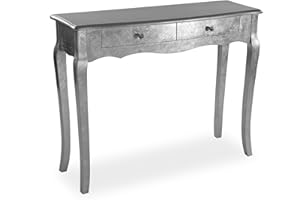 VERSA Large Cagliari Console, Measurements (H x L x W) 80 x 35 x 100 cm, Silver