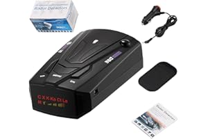 CUAOJK Mcflash Speed Camera Detector, Mcflash Radar Detector Car, Dc 12v Long Range Radar Detector with 360 Degree Protection, Car Speed Camera Detector with Voice Alerts Speed Camera Alerts (Black)