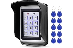 DIGINEX HFeng Système de Clavier de contrôle d'accès de Clavier de 125KHz RFID + Couverture imperméable à l'eau extérieure + 10pcs EM4100 Keychains 1000 utilisateur WG26