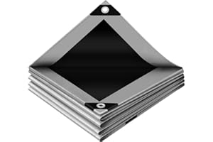 WOLTU Bâche de Protection Exterieur, 180g/m² PE Bâche Imperméable avec Oeillets,et Résistante Revêtue Deux côtés en Aluminium Couverture Étanche pour Couvrir Bois, Camion,Piscine,3x4m Gris-Noir