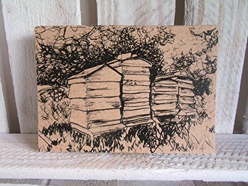 Beehives Notebook - Sketchbook - Pocketbook - Jotter - Recycled - Eco - Bee Gift - Beekeeper