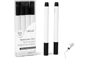 LIKCUT Noirs Stylos à Pointe Fine 0,4mm pour Plotter de Découpe, Lot de 4, Compatible Glee S501, Joy